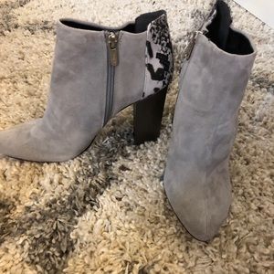 Sam Edelman Circus grey snakeskin booties